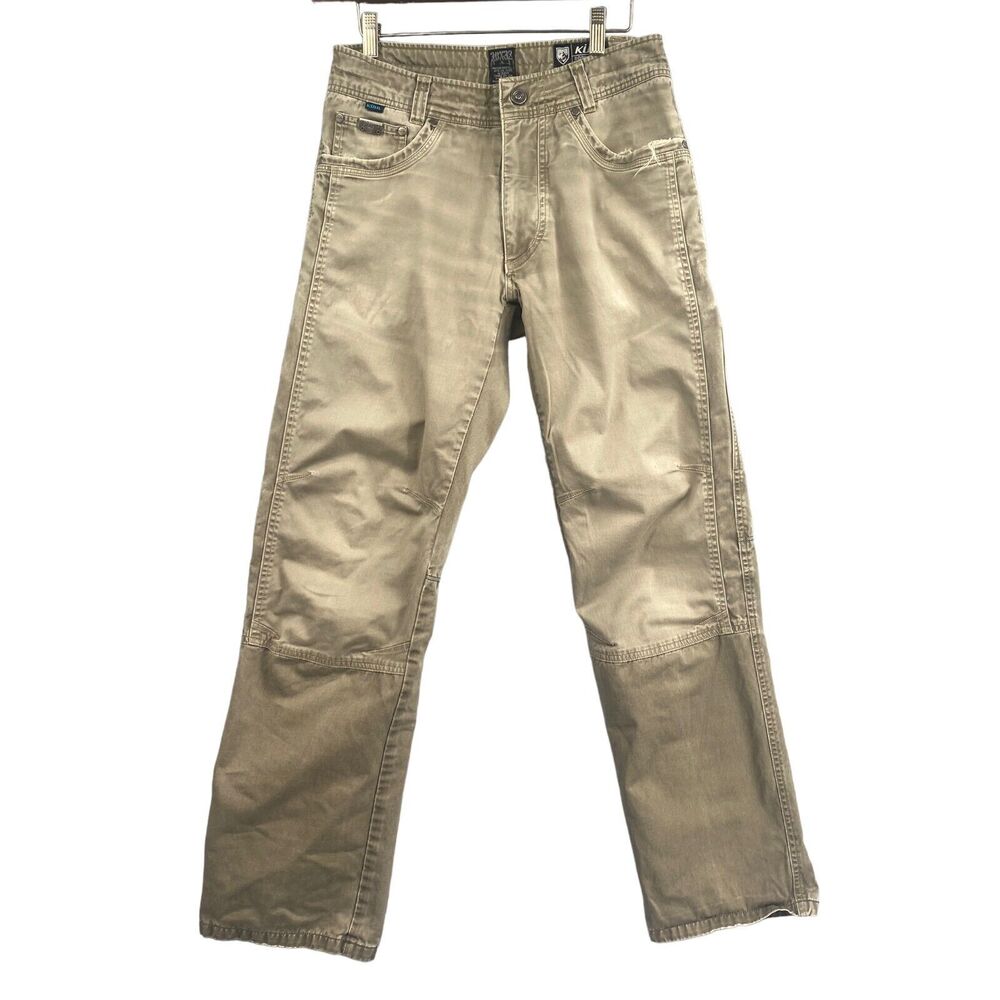 Kuhl Vintage Patina Dye Pants Mens 30x32 Khaki Outdoor Hiking Straight Workwear